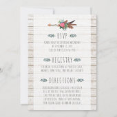 ラスティック ボヘミア アロー ブライダルシャワー 招待状 (裏面)