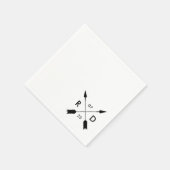 ラスティック＆ボヘミア | 十字の矢印 | オーダーメイドのウェディング スタンダードカクテルナプキン (角)