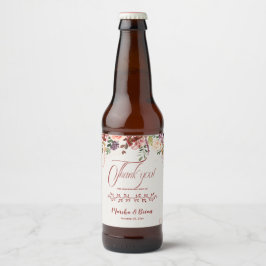 ラスティック・ボホ・フラワー ウェディング・ギフト ビール瓶 ビールラベル