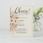 ラスティック ボーホー おめでとう ニュートラル フラワーの招待状 招待状 (スタンド正面)