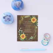 ラスティック ボーホー ひまわり グリーン ウェディング チラシ (シングル)