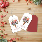 ラスティック ボーホー アイスクリーム フラワー ブライダル シャワー ギフトタグ