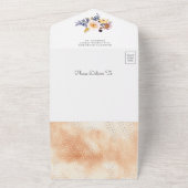 ラスティック ボーホー アーシー フローラル ムーンベイビーシャワー オールインワン招待状 (外側)