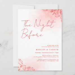 ラスティック ボーホー ウォーターカラー テラコッタ リハーサル ディナー 招待状