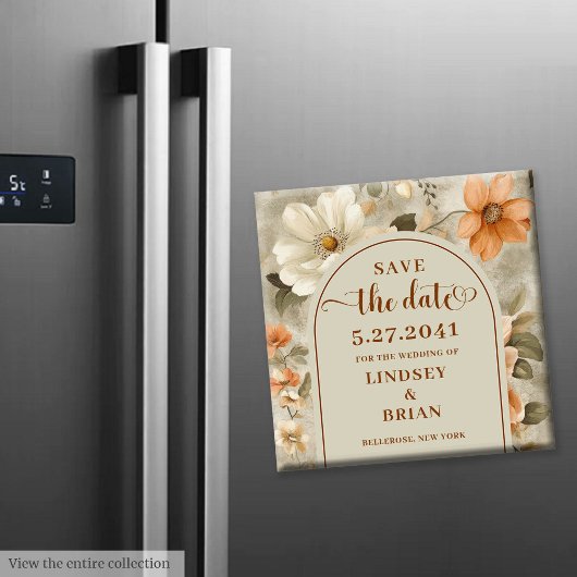 ラスティック ボーホー オレンジ色の焦茶色 アイボリー オリーブ 緑 結婚式 救出の日 マグネット