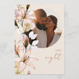 ラスティック ボーホー オータム フォール フラワー フォト テーブル ナンバー 招待状