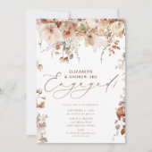 ラスティック ボーホー ガーデン フラワーズ 婚約 招待状 (正面)