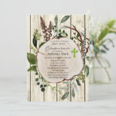 ラスティック ボーホー グリーンの初聖体拝領 招待状 (スタンド正面)