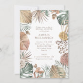 ラスティック ボーホー グリー ネイチャー おしゃれ 秋 ブライダルシャワー 招待状 (正面)