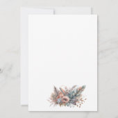 ラスティック ボーホー シルバー＆ピンク フラワーズ セーブザデート (裏面)