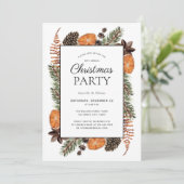 ラスティック ボーホー ドライ オレンジ クリスマス パーティ 招待状 (スタンド正面)
