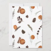 ラスティック ボーホー ドライ オレンジ クリスマス パーティ 招待状 (裏面)