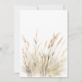 ラスティック ボーホー ドライ タン グラス ウェディング 招待状 (裏面)