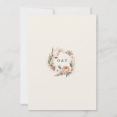 ラスティック ボーホー ドライ フラワーズ & パンパス グラス ウェディング 招待状 (裏面)