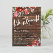 ラスティック ボーホー バーガンディ レッド フラワーズ ウェディング 極秘結婚しました! 招待状 (スタンド正面)