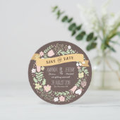 ラスティック ボーホー パステル フラワー フォト セーブ・ザ・デート (スタンド正面)