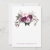 ラスティック ボーホー パープル プラム ピオニー アントラー ウェディング 招待状 (裏面)