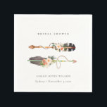 ラスティック ボーホー フェザー フラワー アロー ブライダル シャワー スタンダードカクテルナプキン<br><div class="desc">カスタマイズや他のマッチングアイテムについては、yellowfebstudio@gmail.comまでお気軽にお問い合わせください</div>