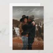 ラスティック ボーホー フォト ウェディング サンクス カード 付メモ (正面/裏面)