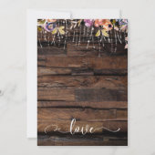 ラスティック ボーホー フラワーズ お祝いしよう 私たちと レセプション 招待状 (裏面)