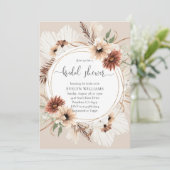 ラスティック ボーホー フラワーフレーム ブライダルシャワー 招待状 (スタンド正面)