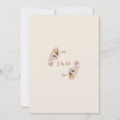 ラスティック ボーホー フラワー オータム フォール ウェディング 招待状 (裏面)