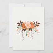 ラスティック ボーホー フラワー オータム ベイビー スプリンクル インビテーション (裏面)