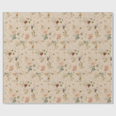 ラスティック ボーホー フラワー ガーデン ウェディング ラッピングペーパー (フラット)