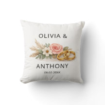 ラスティック ボーホー フラワー ピンク ローズ ウェディング ネーム オーナメント