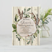 ラスティック ボーホー フラワー ブライダル シャワー 招待状 (スタンド正面)