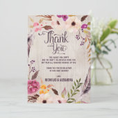 ラスティック ボーホー フラワー ベビーシャワー サンクス ノート カード (スタンド正面)