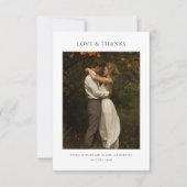 ラスティック ボーホー モダン カップル シャワー フォト ブライダル サンキューカード (正面)