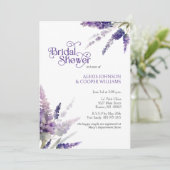 ラスティック ボーホー ラベンダー フラワー パープル ブライダル シャワー 招待状 (スタンド正面)