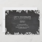 ラスティック ボーホー リース 黒板 卒業写真 招待状 (裏面)