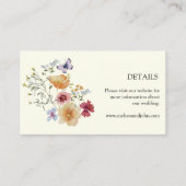 ラスティック ボーホー ワイルドフラワー ウェディングの詳細 エンクロージャーカード (正面)