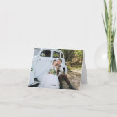 ラスティック ボーホー ワイルドフラワー ウェディング フォト サンクス サンキューカード (裏面)