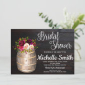 ラスティック ボーホー ワインバー レッド バーガンディー 結婚前のお祝い 招待状 (スタンド正面)