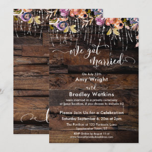ラスティック ボーホー 私たち結婚しました 披露宴のみ 招待状