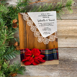 ラスティック ポインセチア プライド ウィンター ポスト ウェディング ブランシュ 招待状