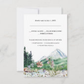 ラスティック マウンテン ワイルドフラワー | 結婚式 RSVP 案内状 (正面)