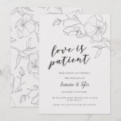 ラスティック マグノリア フラワー ウェディング 延期 案内状 (正面/裏面)