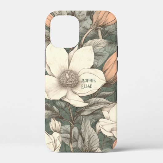 ラスティック マグノリア ペイント 名前 フラワー ボタニカル Case-Mate iPhoneケース (裏面)