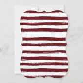 ラスティック マルサラ フラワール ブルゴンディ ストライプ ウェディング 招待状 (裏面)