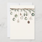 ラスティック ミニマリスト ネイチャー シンプル クリスマス パーティ 招待状 (裏面)