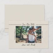 ラスティック ミニマリスト フォト セーブ・ザ・デート ポストカード (正面/裏面)