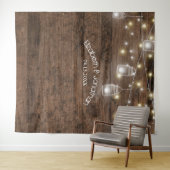 ラスティック メイソンジャーとライトのウェディング フォトブース 背景 タペストリー (インサイチュ(横))