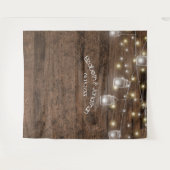 ラスティック メイソンジャーとライトのウェディング フォトブース 背景 タペストリー (正面(横))