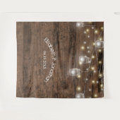 ラスティック メイソンジャーとライトのウェディング フォトブース 背景 タペストリー (正面(横))