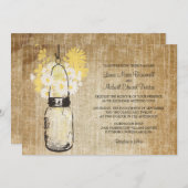 ラスティック メイソンジャーとワイルドフラワーの結婚式 招待状 (正面/裏面)