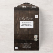 ラスティック メイソンジャー ウッドバレル 結婚式招待状 オールインワン招待状 (外側)